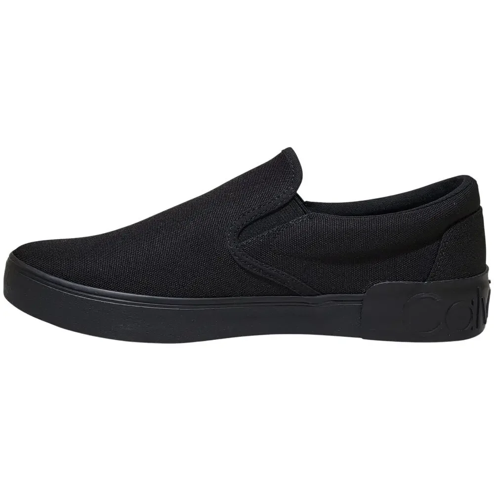 Calvin Klein Men Ryor Casual Slip On Skate Sneakers Size US 9M Solid Black